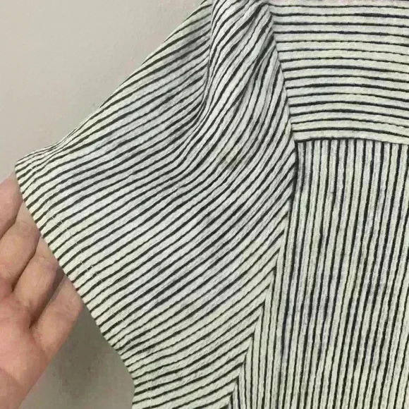 Cable & Guage Women's Black and White Short Sleeve Button Up Shirt Size L - Picture 6 of 11